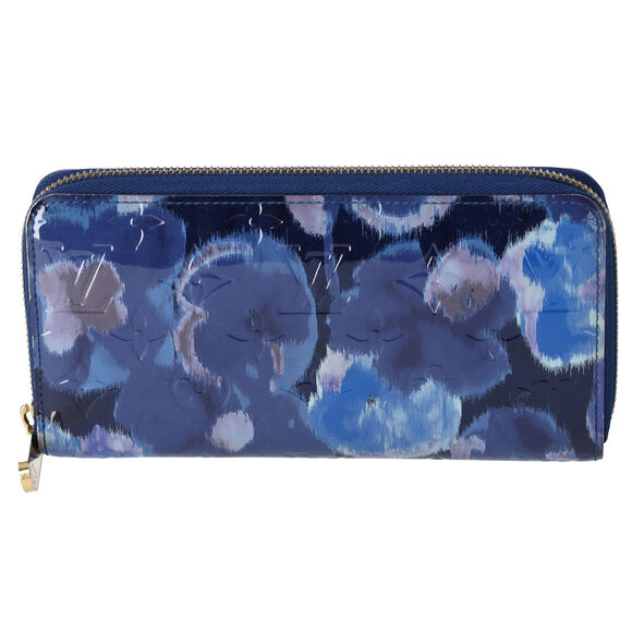 Louis Vuitton Handbags - Louis Vuitton Zippy Wallet M90018 Grand Blue Patent Leather Floral